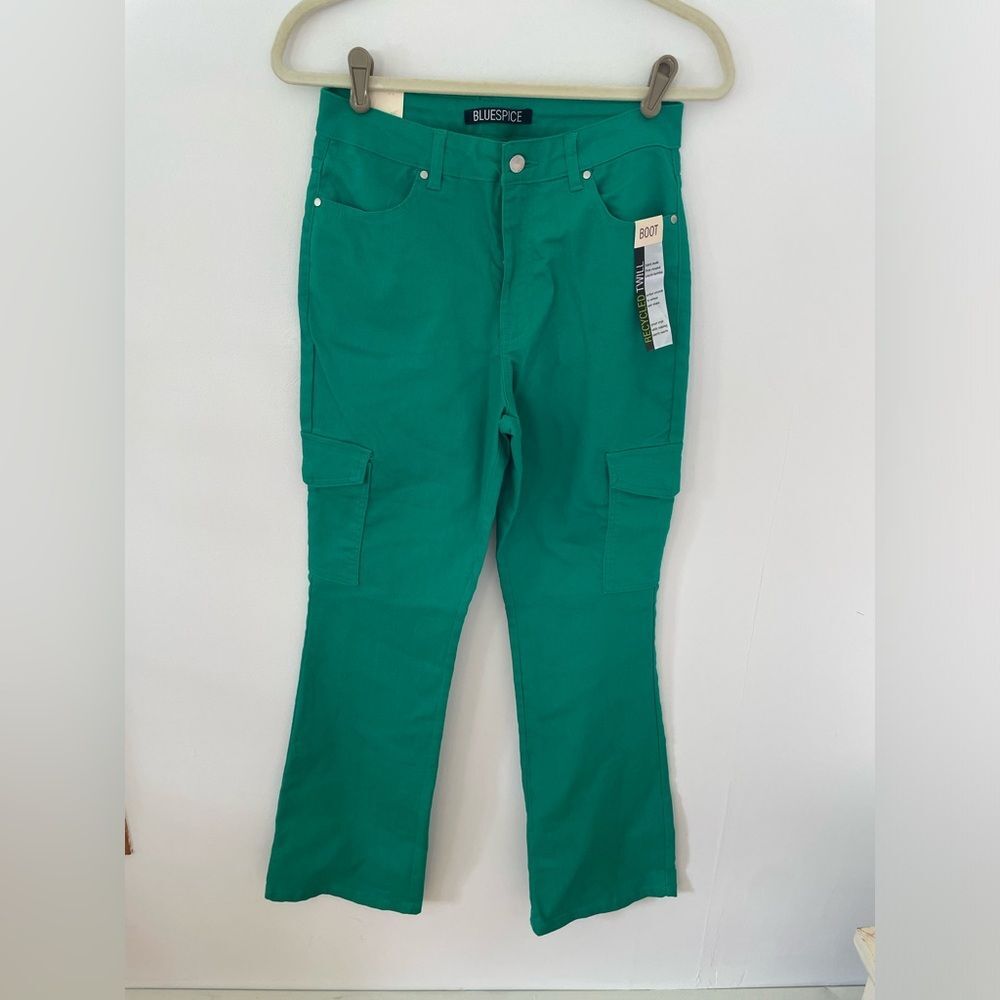 Blue Spice Women's Emerald Green Bootcut Recycled Jeans Size 5 - NWT